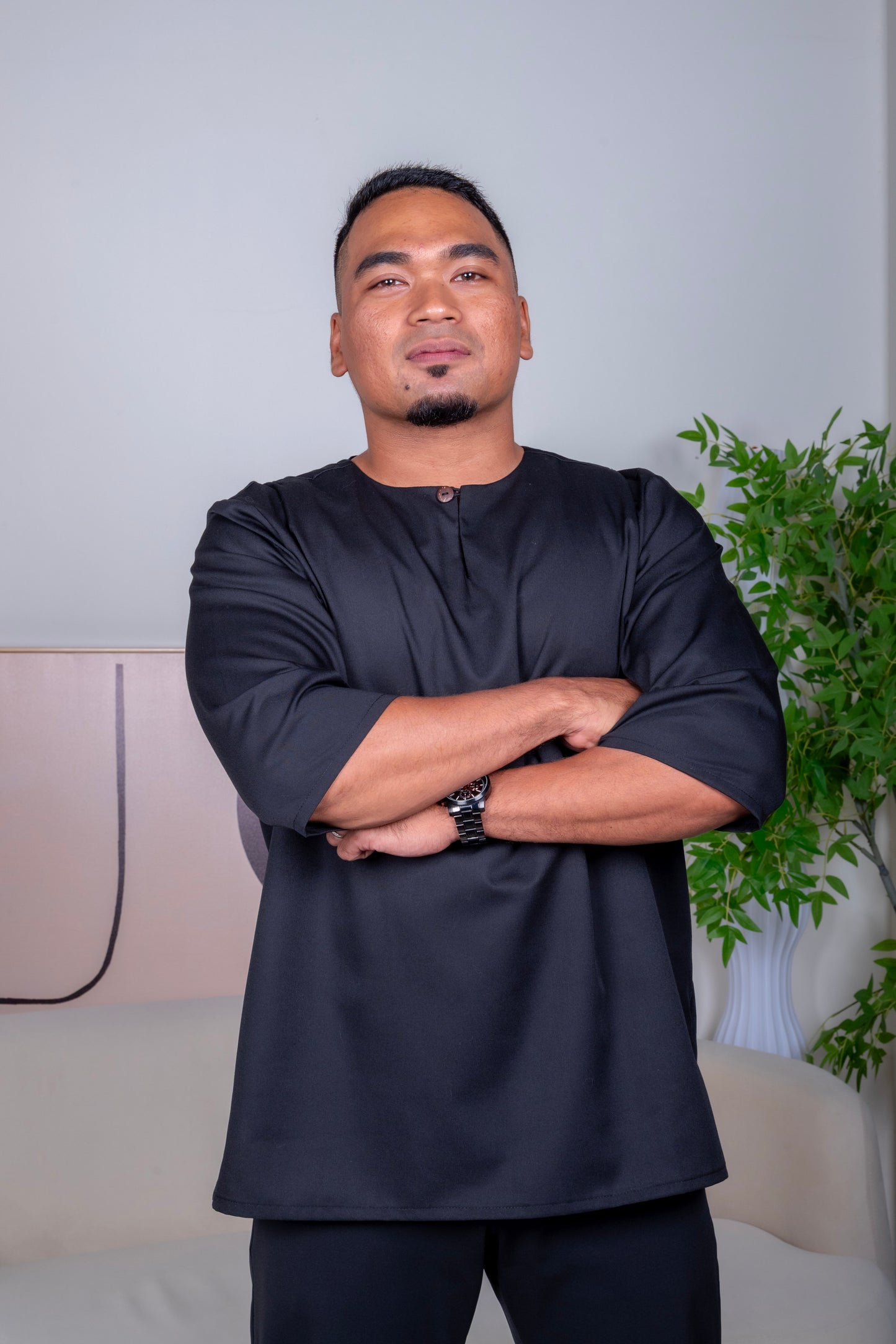 Santai Kurta in Black